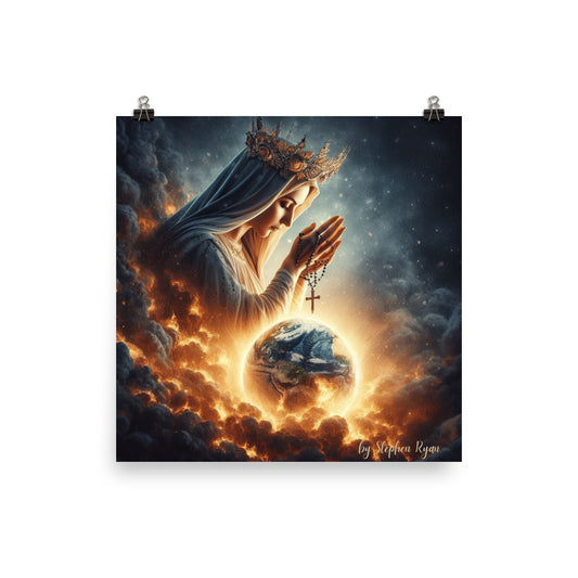 Our Lady Prays for the World Poster