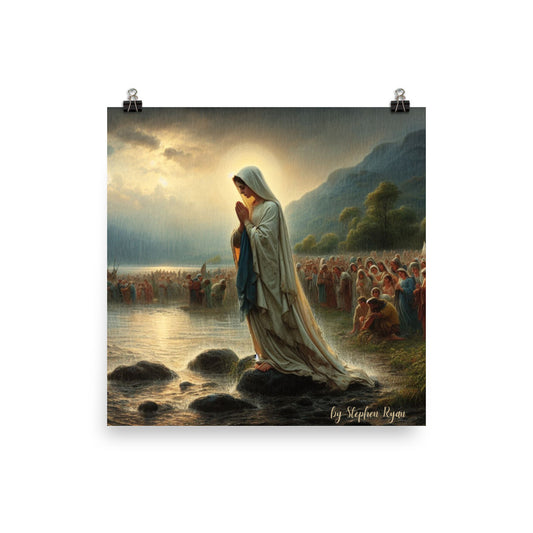 Our Lady on the River Bank Poster