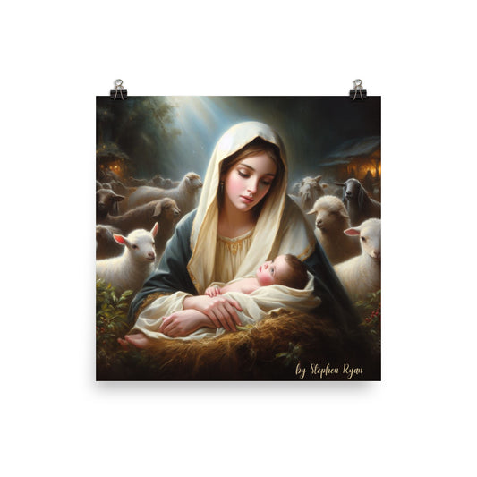Our Lady in the Manger Poster