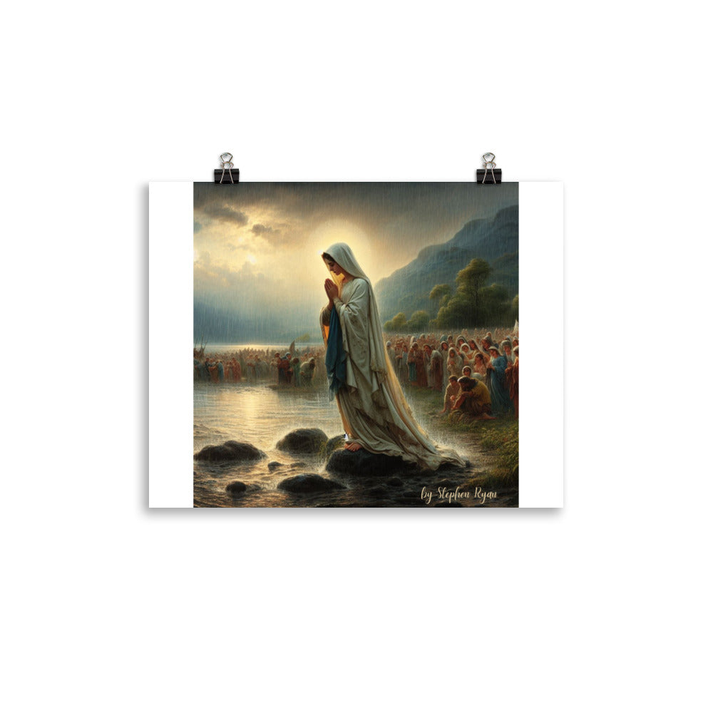 Our Lady on the River Bank Poster