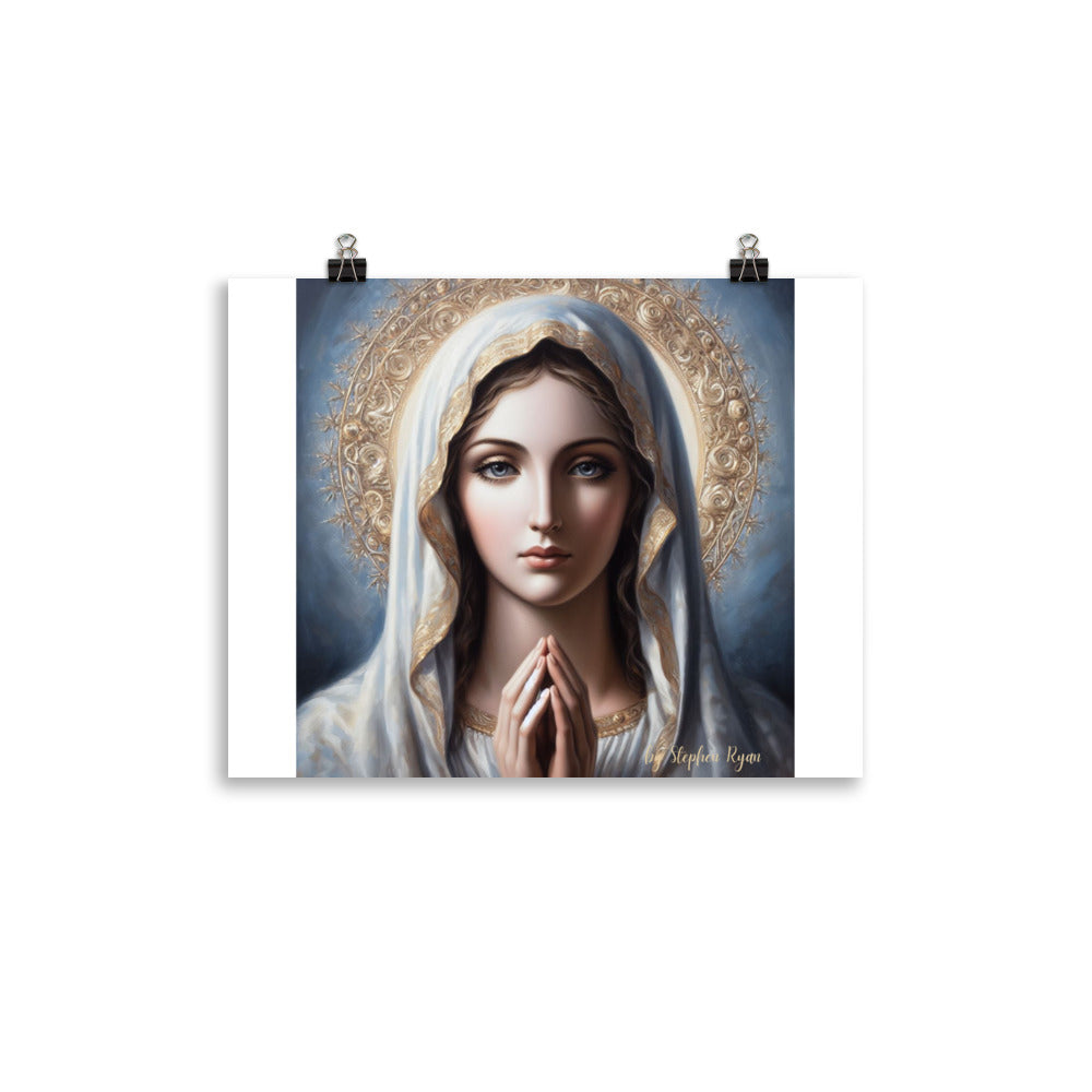 Our Lady Prays for Us Poster