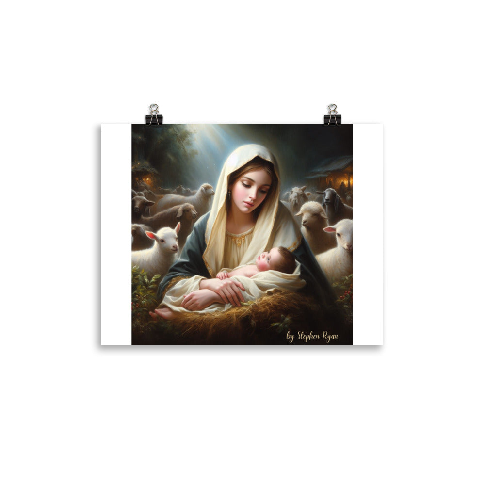 Our Lady in the Manger Poster