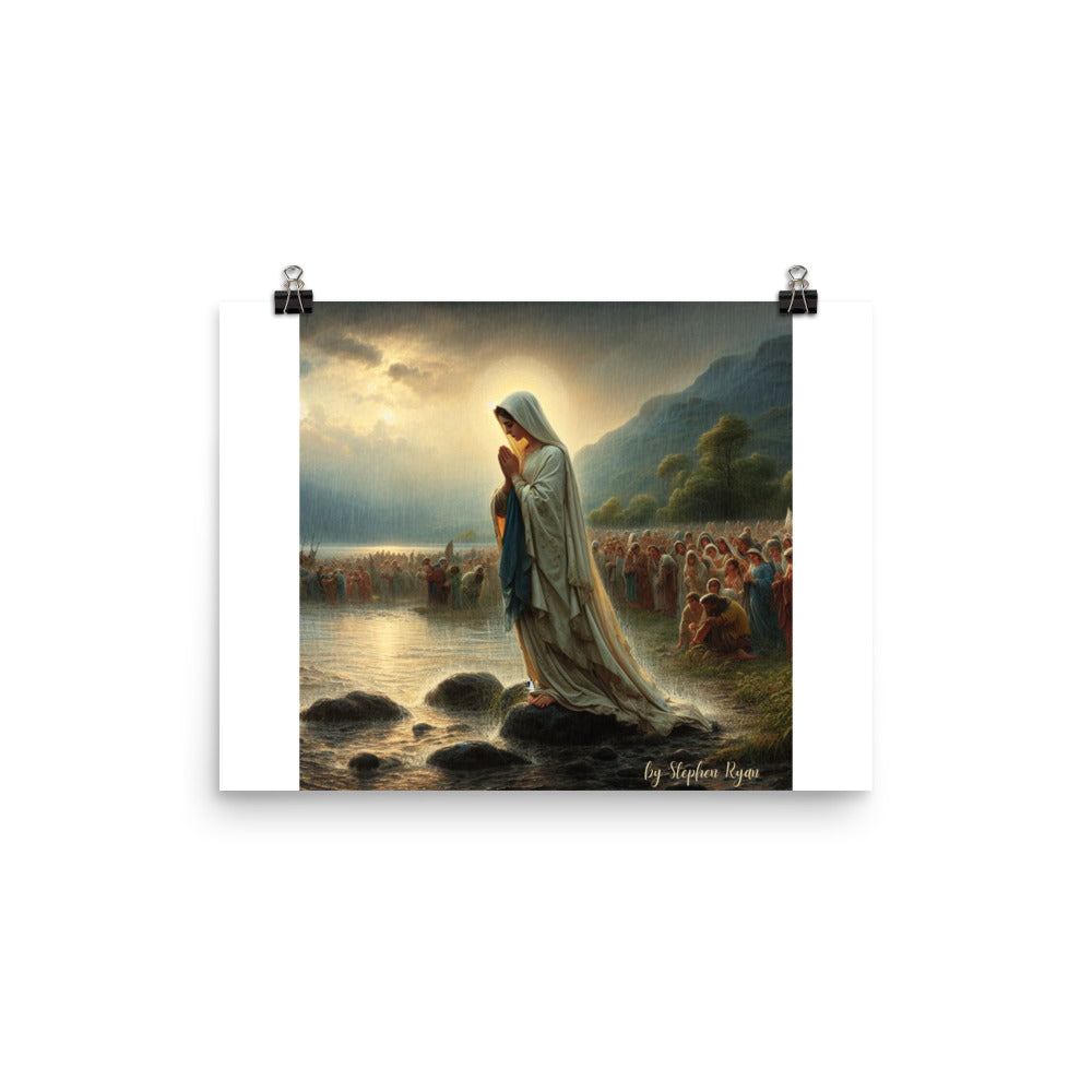 Our Lady on the River Bank Poster