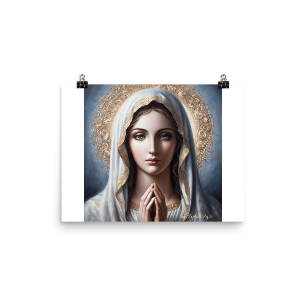 Our Lady Prays for Us Poster