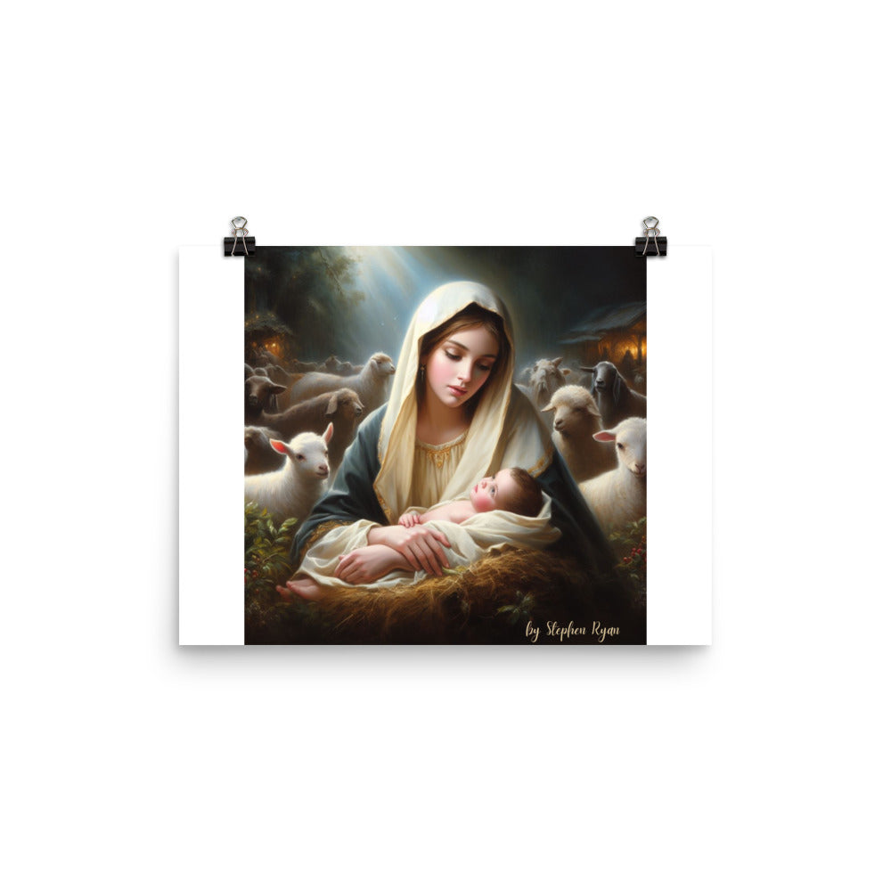 Our Lady in the Manger Poster