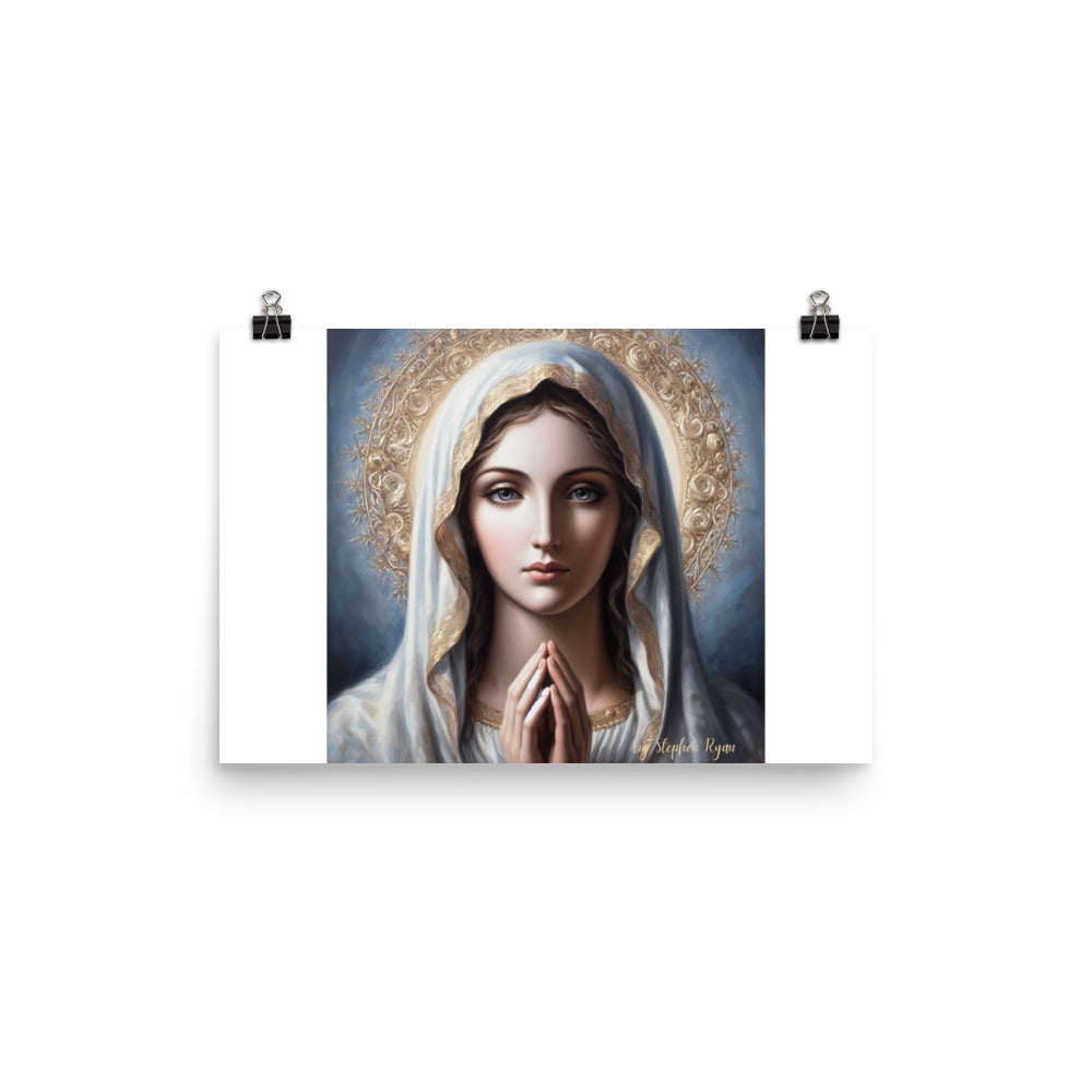 Our Lady Prays for Us Poster