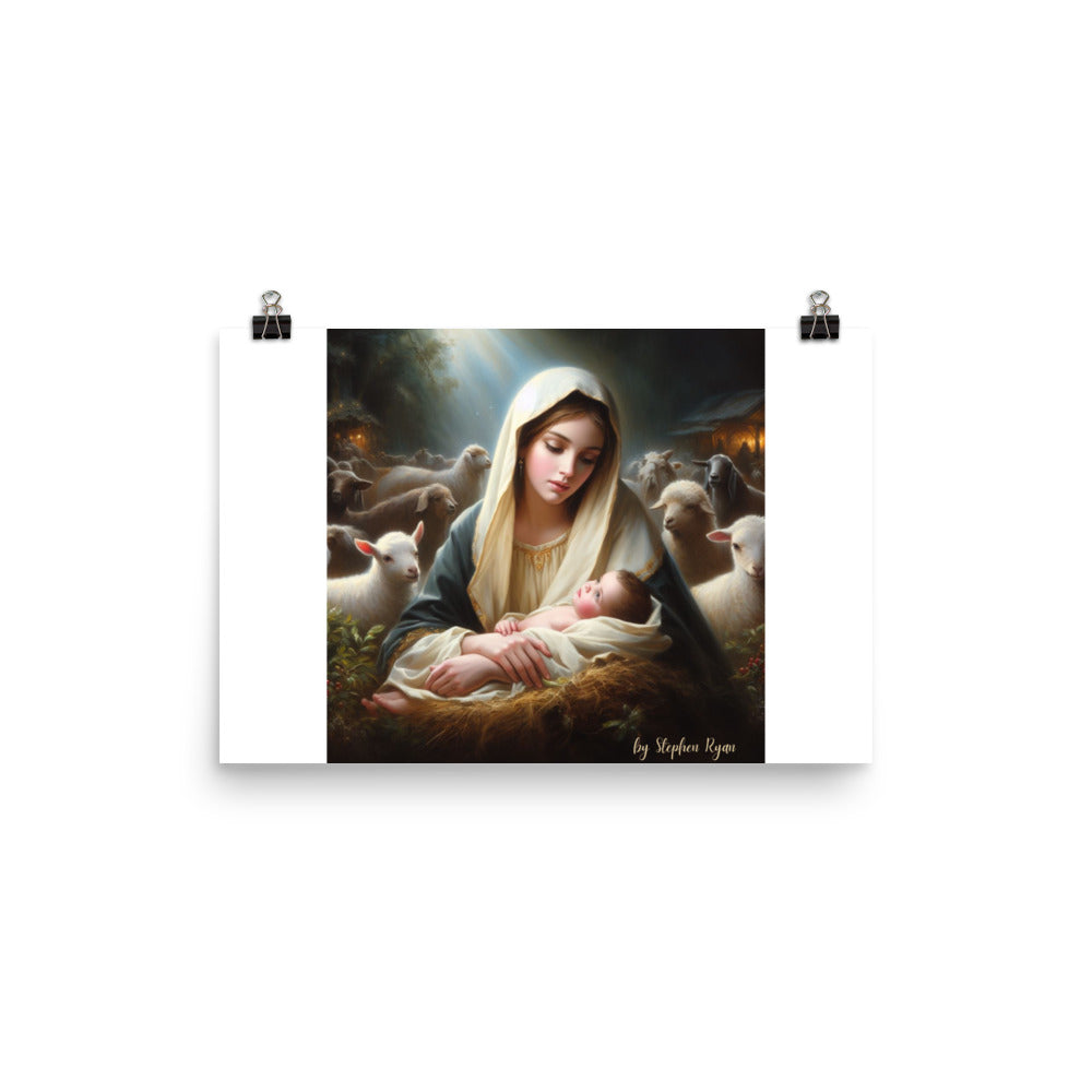 Our Lady in the Manger Poster