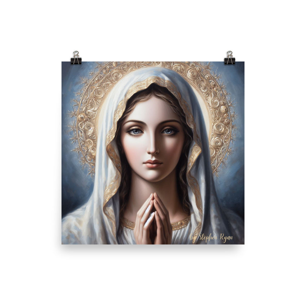 Our Lady Prays for Us Poster