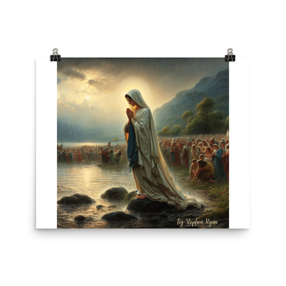 Our Lady on the River Bank Poster