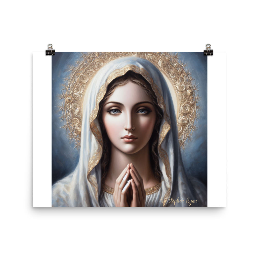 Our Lady Prays for Us Poster