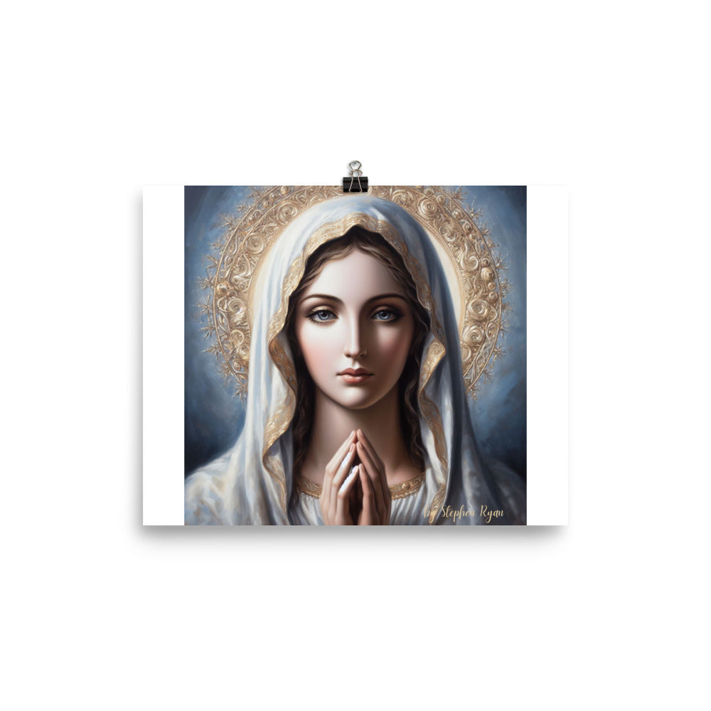 Our Lady Prays for Us Poster