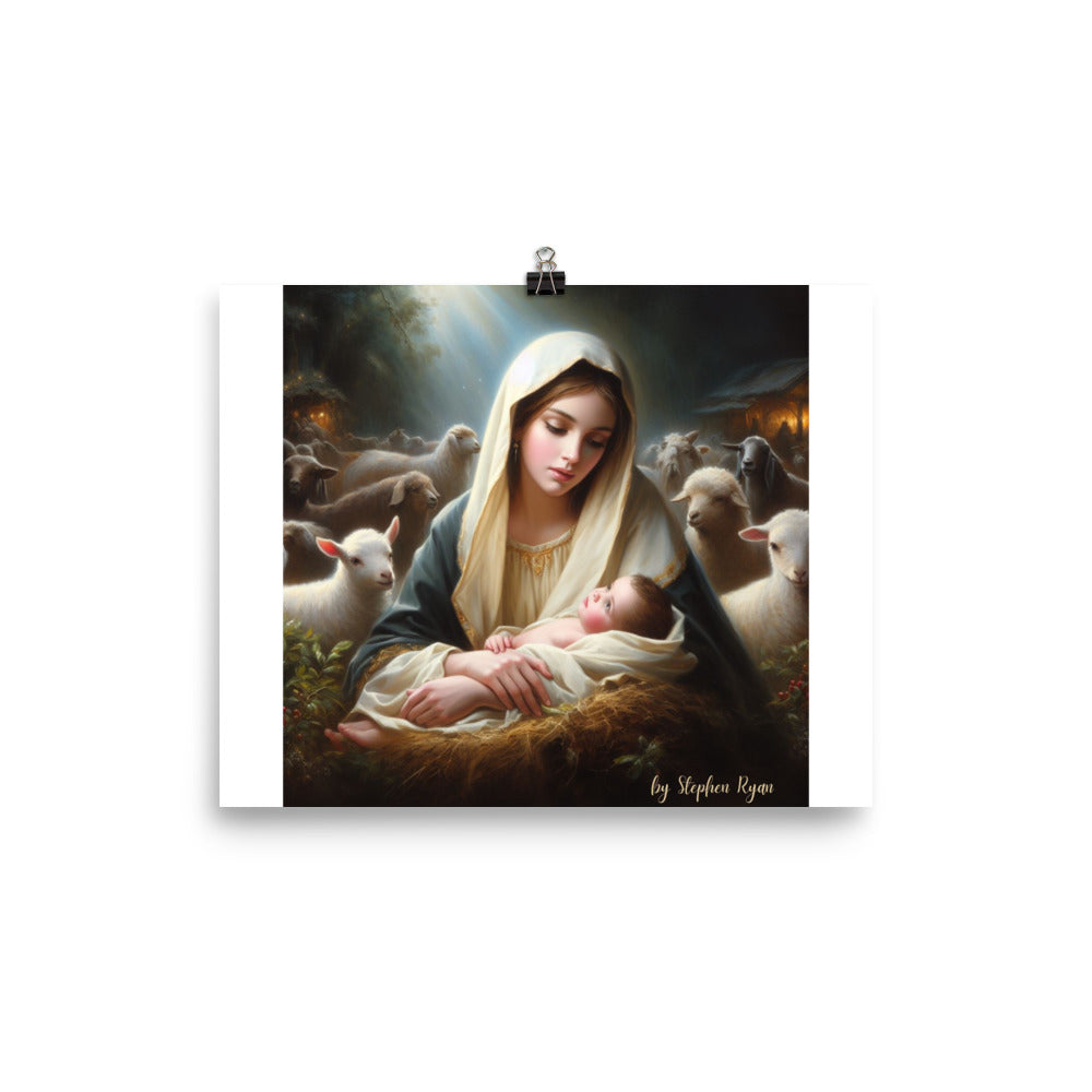 Our Lady in the Manger Poster